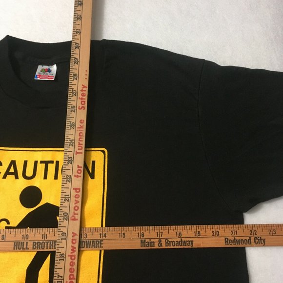 #EE Vintage Hullabaloo Caution 1992 NASHUA new hampshire single stitch tee 90's - Picture 4 of 10